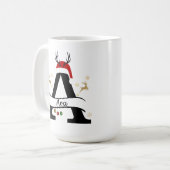 Christmas Letter A Initial – Festive Holiday Desig コーヒーマグカップ (正面左)
