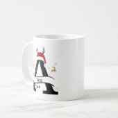 Christmas Letter A Initial – Festive Holiday Desig コーヒーマグカップ (正面左)
