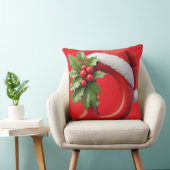 Christmas Letter D Decorated With Santa Hat クッション (椅子)