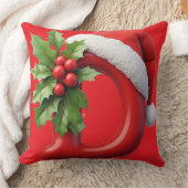 Christmas Letter D Decorated With Santa Hat クッション (ブランケット)