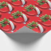 Christmas Letter D Decorated With Santa Hat ラッピングペーパー (角)