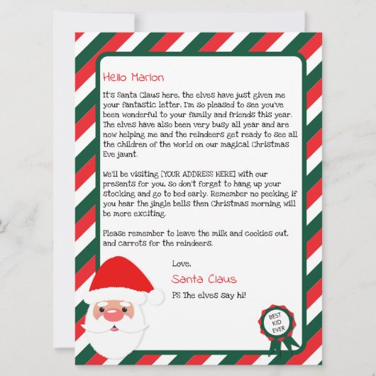 Christmas Letter From Santa Claus to Children (正面)