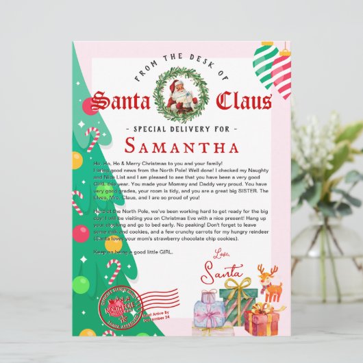 Christmas Letter from Santa Nice List Certificate (スタンド正面)