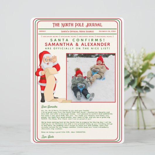 Christmas Letter from Santa North Pole Newspaper   (スタンド正面)