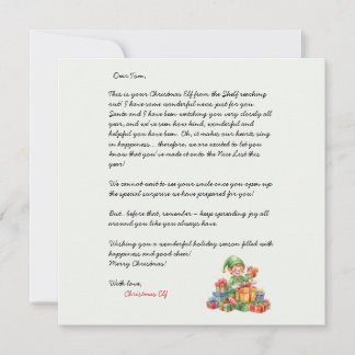 Christmas Letter From the Christmas Elf 招待状