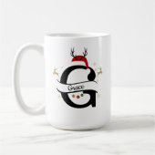 Christmas Letter G Alphabet  コーヒーマグカップ (左)