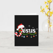Christmas Letter J For Jesus Christian Candy Cane  カード (黄色い花)