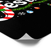 Christmas Letter J For Jesus Christian Candy Cane  ポスター (角)