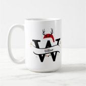 Christmas Letter W Alphabet  コーヒーマグカップ (左)