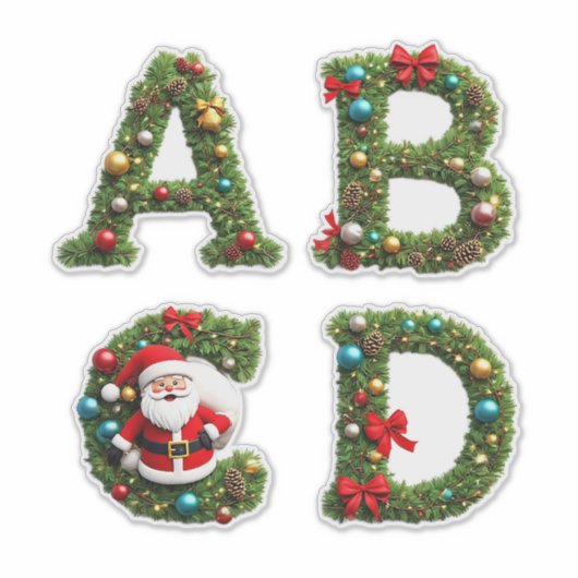 Christmas Letter Wreaths シール (正面)