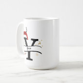 Christmas Letter Y Alphabet  コーヒーマグカップ (正面左)