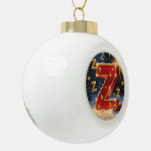 Christmas Letter Z Ornament | Red Gold Monogram セラミックボールオーナメント (左)
