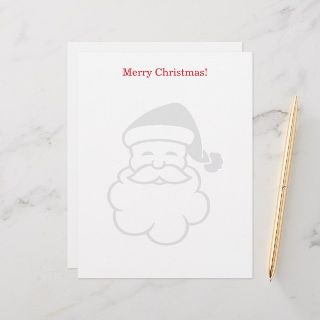 Christmas letterhead with Santa Claus watermark レターヘッド (正面/裏面インサイチュ)