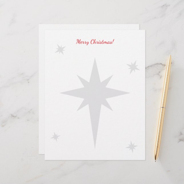 Christmas letterhead with star of Bethlehem レターヘッド (正面/裏面インサイチュ)
