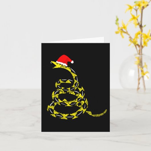 Christmas Libertarian Gadsden Don't Tread Snake  カード (黄色い花)