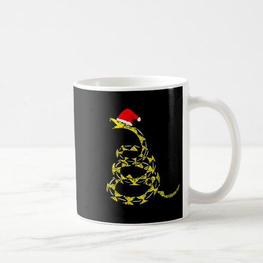 Christmas Libertarian Gadsden Don't Tread Snake  コーヒーマグカップ (右)