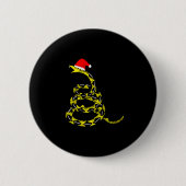 Christmas Libertarian Gadsden Don't Tread Snake 缶バッジ (正面)