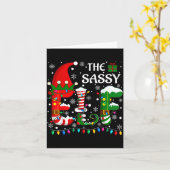 Christmas Light Family Matching Pajamas Sy Elf Xma カード (黄色い花)