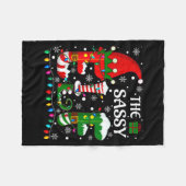 Christmas Light Family Matching Pajamas Sy Elf Xma フリースブランケット (正面(横))