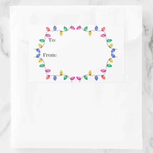 Christmas Light Gift Sticker 長方形シール (バッグ)