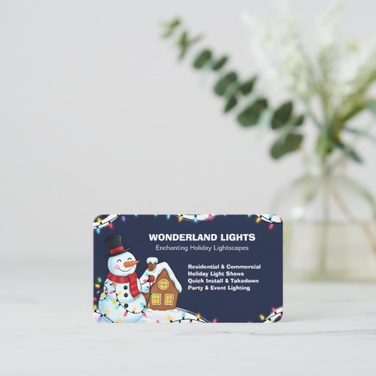 🎄 Christmas Light Installation QR 名刺 (スタンド正面)