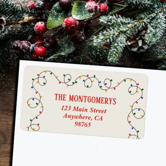 Christmas Light Strand Return Address ラベル