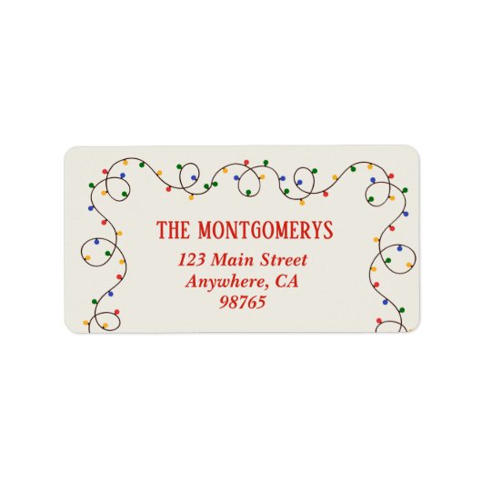 Christmas Light Strand Return Address ラベル (正面)