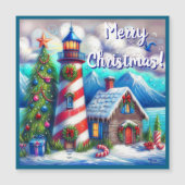 Christmas Lighthouse Nautical Magnetic Card (正面)
