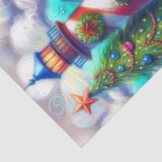 Christmas Lighthouse Nautical Mountains Decoupage 薄葉紙 (詳細)