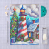 Christmas Lighthouse Nautical Mountains Decoupage 薄葉紙 (クラフト)