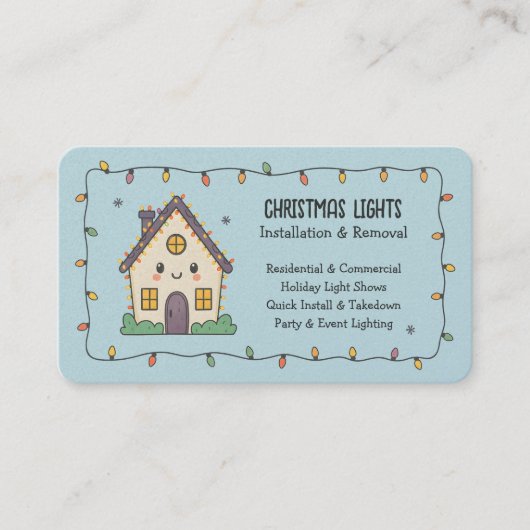 ☃️Christmas Lighting QR Vcard 名刺 (正面)