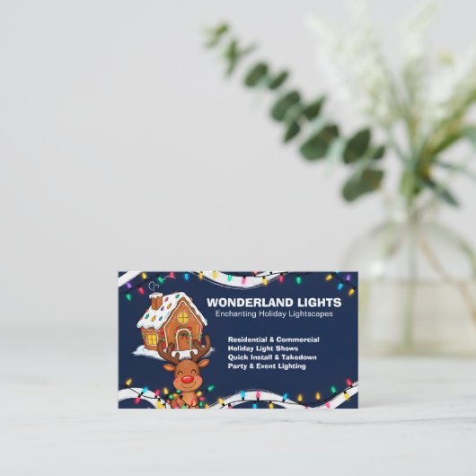 🎅🏼Christmas Lighting QR Vcard 名刺 (スタンド正面)