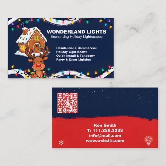 🎅🏼Christmas Lighting QR Vcard 名刺 (正面/裏面)