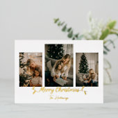 Christmas Lightsミニマリスト3写真 箔シーズンカード (立ち正面)