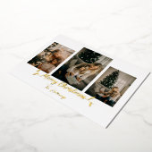 Christmas Lightsミニマリスト3写真 箔シーズンカード (回転した状態)