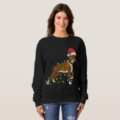 Christmas Lights Boxer Dog Lover Funny Gift スウェットシャツ (正面フル)