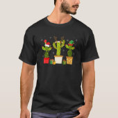 Christmas Lights Cactus   Xmas Pajama Holiday Tシャツ (正面)