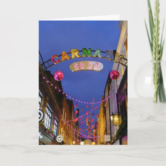 Christmas Lights, Carnaby通り, London UK カード (正面)