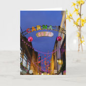 Christmas Lights, Carnaby通り, London UK カード (黄色い花)