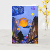Christmas Lights, Carnaby通り, London UK Card カード (黄色い花)