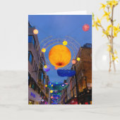 Christmas Lights, Carnaby通り, London UK Card カード (黄色い花)