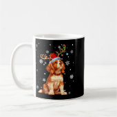 Christmas Lights Cavalier King Charles Spaniel Xma コーヒーマグカップ (左)