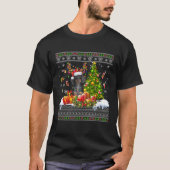 Christmas Lights Dachshund Dog  Xmas Ugly Sweater Tシャツ (正面)