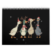 Christmas Lights Ducks Funny Animals Farm Lover  カレンダー (カバー)