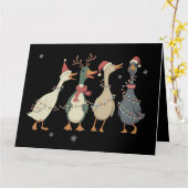 Christmas Lights Ducks Funny Animals Farm Lover  カード (黄色い花)