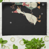 Christmas Lights Ducks Funny Animals Farm Lover キッチンタオル (折り畳み)