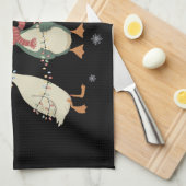 Christmas Lights Ducks Funny Animals Farm Lover キッチンタオル (四つ折り)