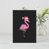 Christmas Lights Flamingo Wearing Xmas Hat - Flami 招待状 (スタンド正面)