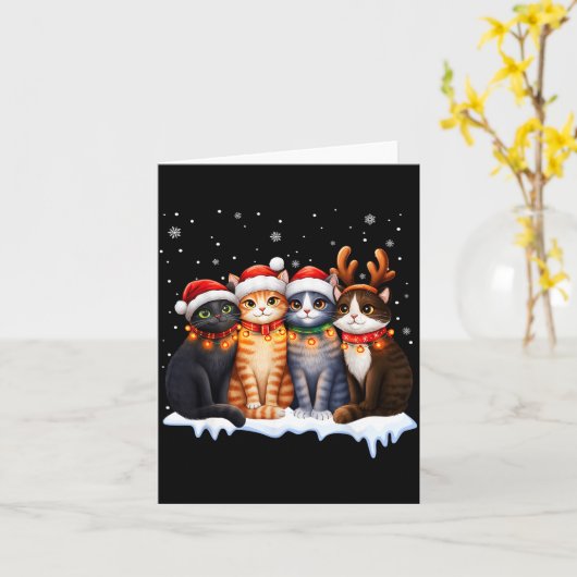 Christmas Lights For Cat Lovers Xmas  カード (黄色い花)