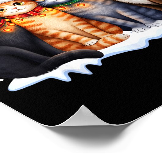 Christmas Lights For Cat Lovers Xmas ポスター (角)